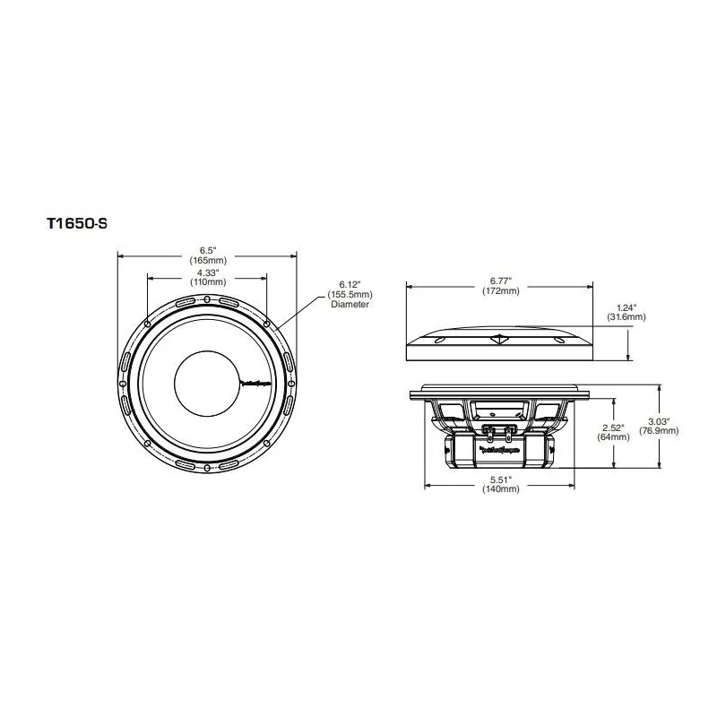 Rockford Fosgate T1650 S, Altavoces 6,5", vías separadas
