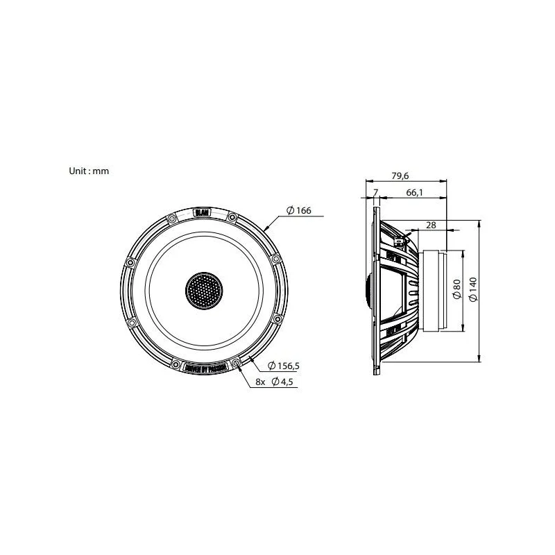 Blam Audio 165EC, altavoces 16,5cm, coaxiales, potencia RMS 60W