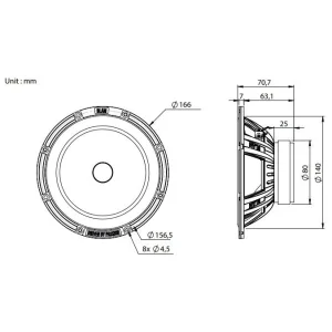Blam Audio165ES, medidas altavoces