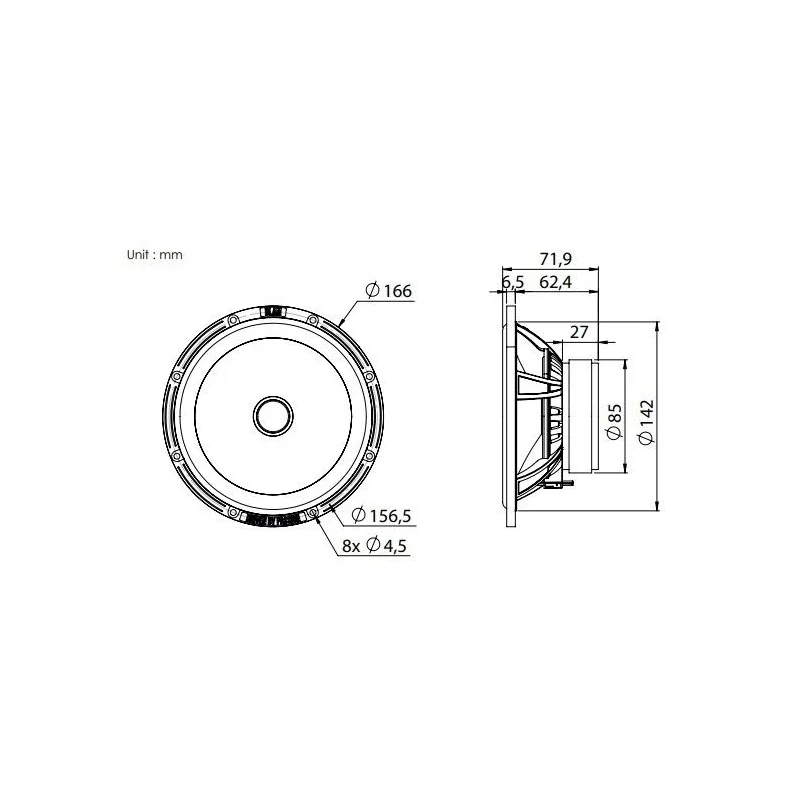 Blam Audio 165R2X, medidas altavoces