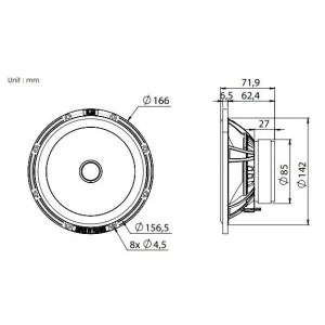 Blam Audio 165R2X, medidas altavoces