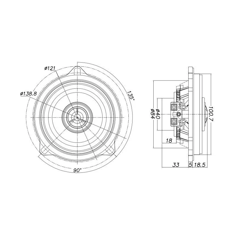 Blam Audio BM100C, medidas altavoces 10cm para BMW y Mini
