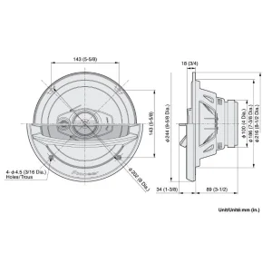 Altavoces 8" Pioneer Coaxiales, potencia máxima 500W