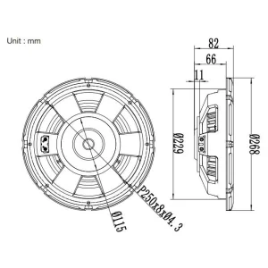 Blam Audio RS10.2/RS10.4, medidas subwoofer extraplano