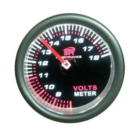Voltímetro universal, 52mm, fondo negro, ACT RELOJ340