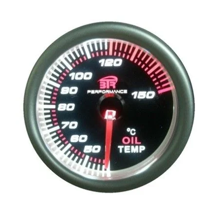 Reloj medidor temperatura aceite, 52mm, fondo negro, RELOJ380