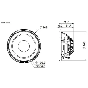 Blam Audio L165S, L165S/ACT, medidas altavoces ultra finos de 16,5cm