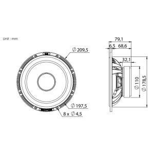 Altavoces 8" Blam Audio L200P, vías separadas, Potencia máxima 200W