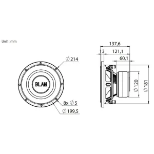 Blam Audio LSP20, medidas subwoofer 20cm