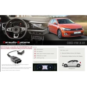 Cable adaptador para activar entrada auxiliar en VW Polo, año 2018