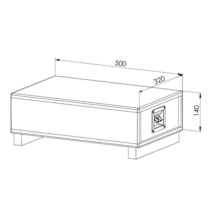 Blam Audio CR25, Caja vacía para subwoofer de 10" (250mm), medidas