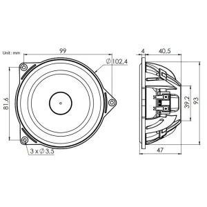Altavoces 100mm Blam Audio S 100N24+ para BMW y Mercedes, vías separadas