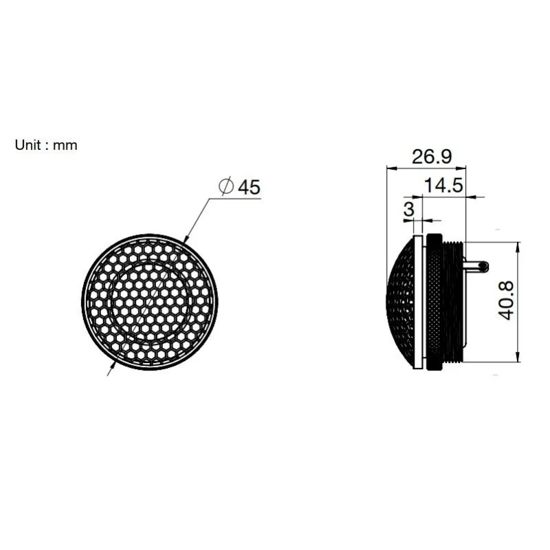 Tweeter 25mm (1"), alta resolución, Blam TSM 25 S45