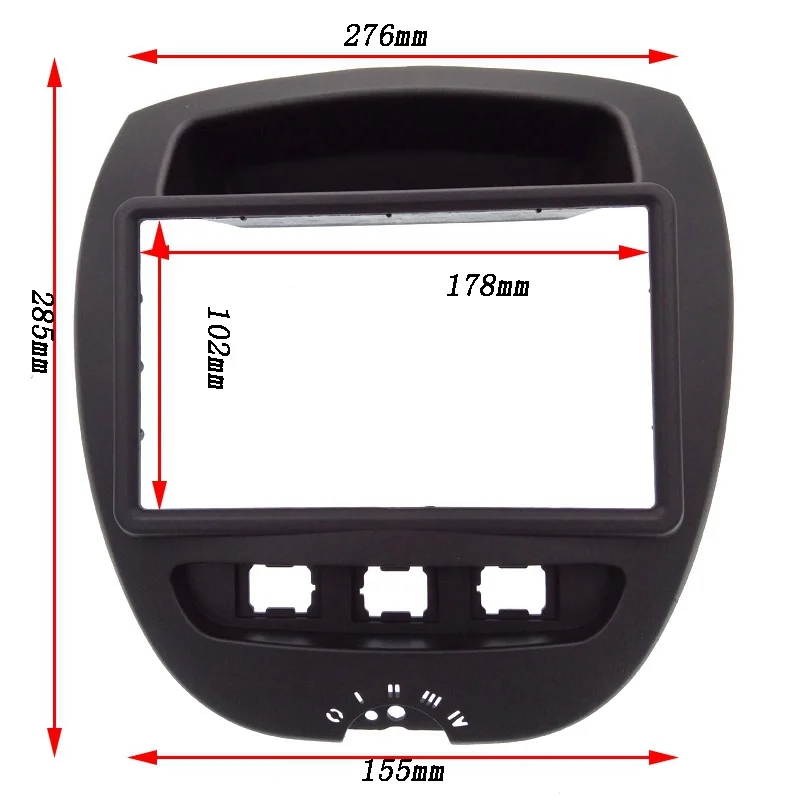 Marco radio Toyota Aygo 2005 2014, Citroen C1, Peugeot 107, 2 DIN