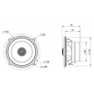 Altavoces Blam 130RC coaxiales 130mm, Potencia máxima 120W