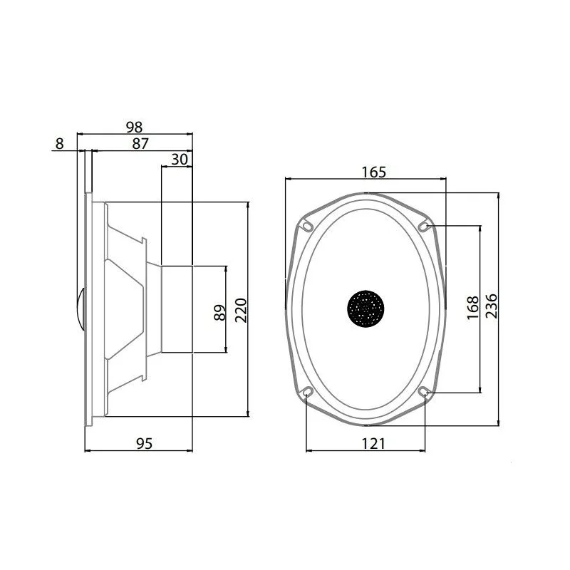 Blam Audio 690RC, medidas pareja altavoces 6x9"