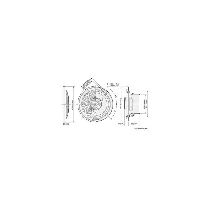 Pioneer TS MR1640 altavoces marinos 6.2", 160W pot. max, 30W pot. RMS
