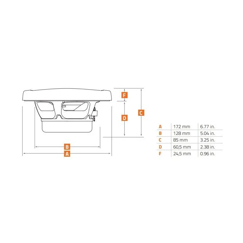 Medidas altavoces marinos 165mm (6.5"), con iluminación LED