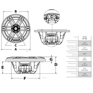 Altavoces marinos 16.5cm (6.5"), LED, Rockford Fosgate M1 65B