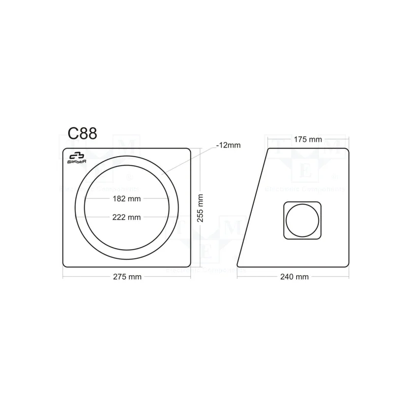 Caja acustica 8" medidas