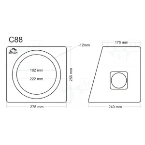 Caja acustica 8" medidas