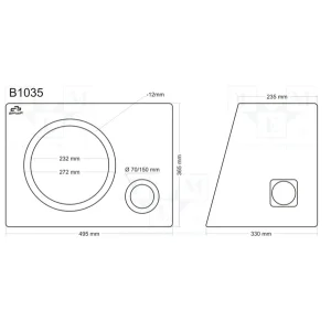 Caja acústica para Subwoofer 10", Bass reflex en Cajas acústicas para Subwoofer de Standar Varios fabricantes B1035 BK Caja re