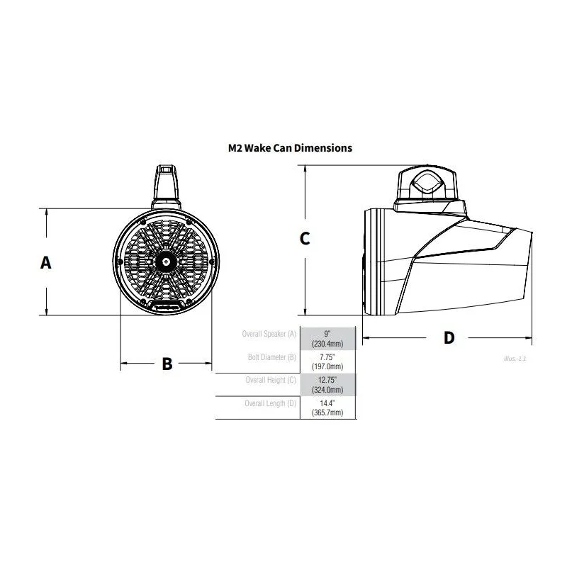 Altavoces marinos Wake Tower 20cm con luz LED Rockford Fosgate M2WL 8