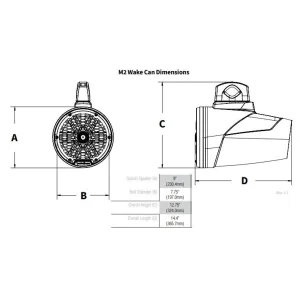 Altavoces marinos Wake Tower 20cm con luz LED Rockford Fosgate M2WL 8