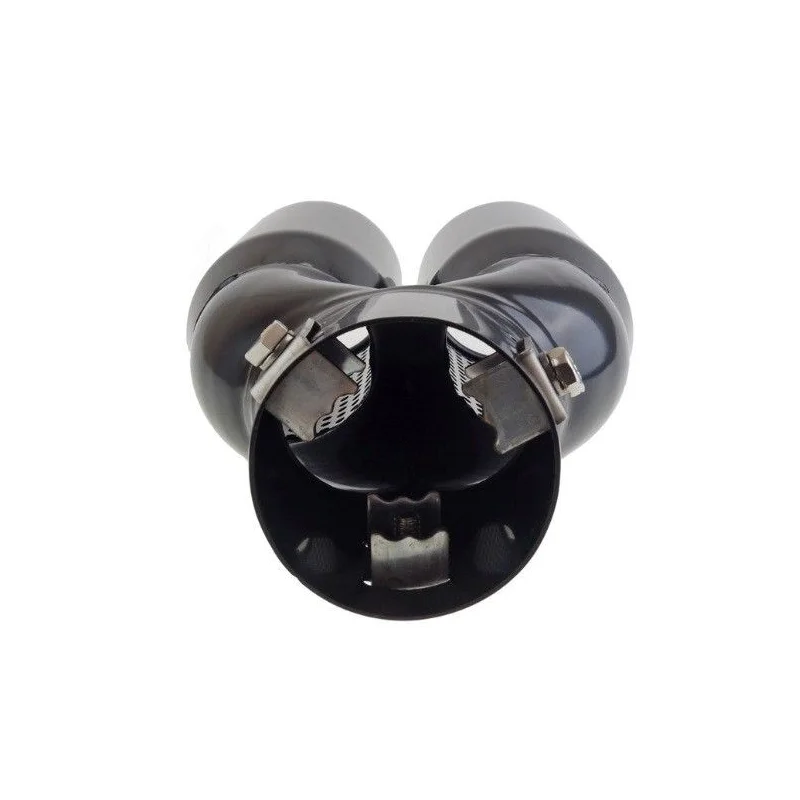 Cola de escape doble, universal, acabado en negro, modelo MT004B