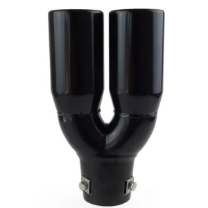 Cola escape doble, universal en negro, MT004B