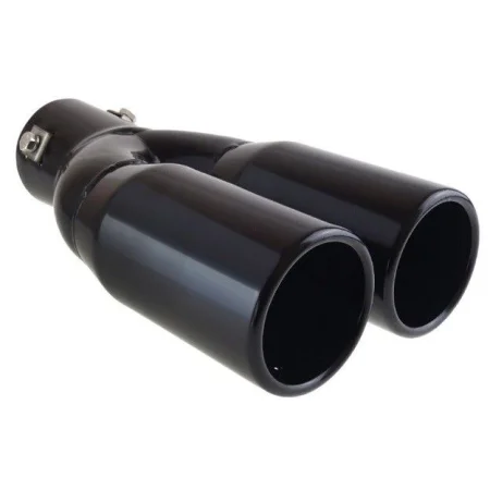 MT004B, Cola escape doble universal, acabado en negro