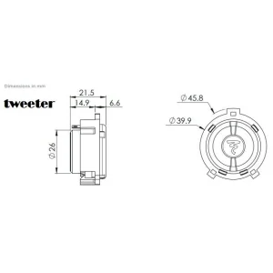 Focal ISVW155, esquema tweeter VW Golf VII, VIII, Polo VI, Seat Ibiza V