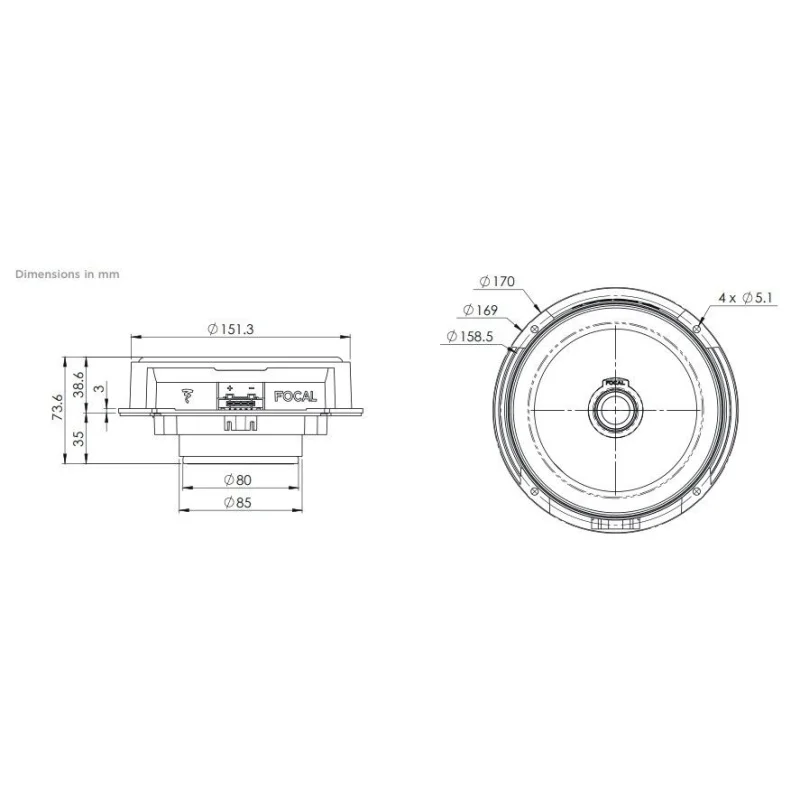 Esquema altavoces Focal ICVW165