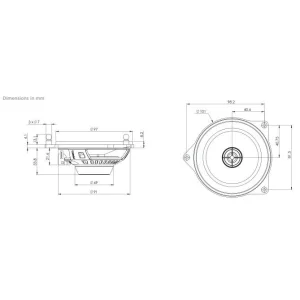 Medidas altavoces Focal 4" (10cm) Mercedes Clase C, E, GLC, S