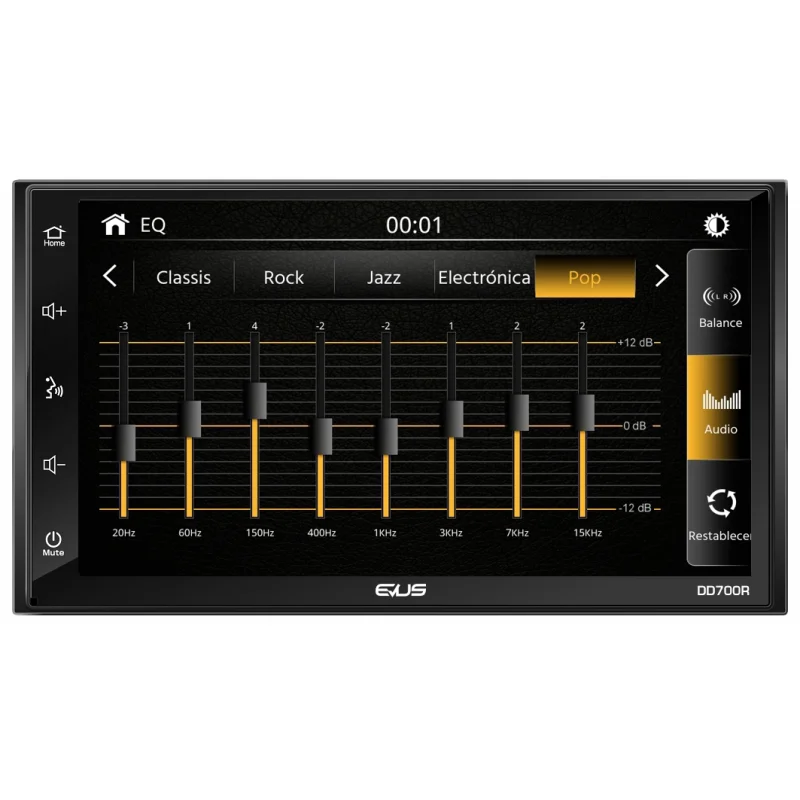 Pantalla Evus DD700R CarPlay y Android Auto.