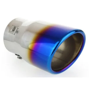MT007BLC, Cola escape universal INOX, azul violeta, Diámetro salida 90mm