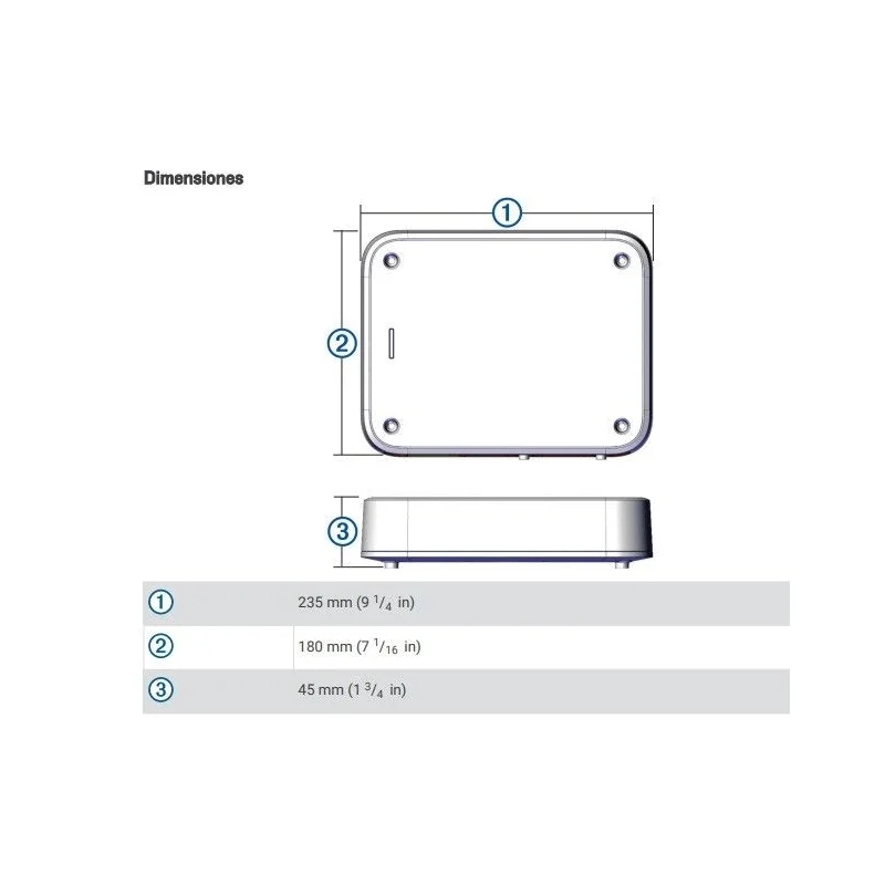 Dimensiones Fusion MS AP12000, Amplificador marino monocanal