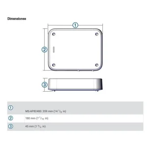 Dimensiones Fusion MS AP82400, Amplificador marino 8 canales, pot max 2400W