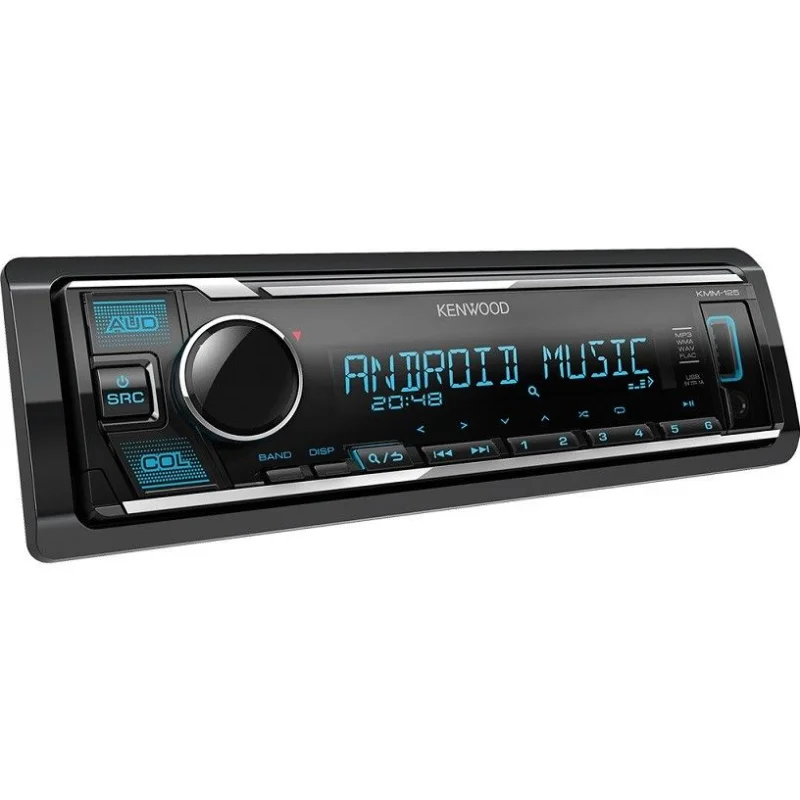 Radio con USB Kenwood KMM125, chasis corto, iluminación variable, frontal extraíble