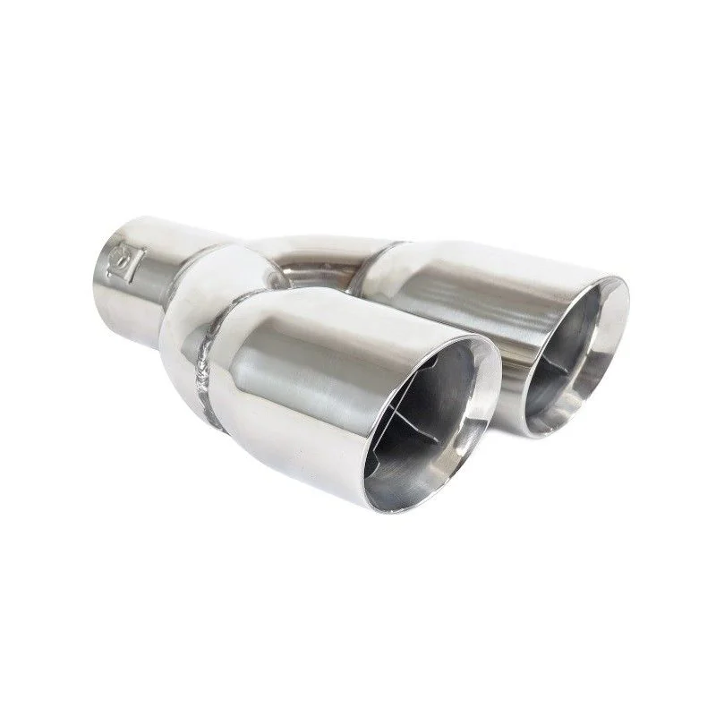 Cola escape doble universal en INOX, MT022