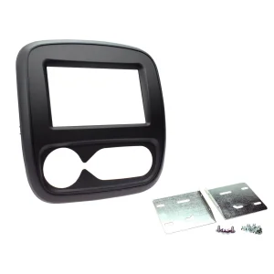 Marco frontal radio Renault Trafic III, año 2017 2019. Clima automático. Molduras en negro