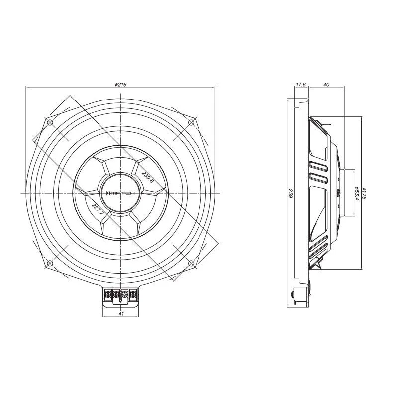 Medidas Match MW8BMW D, Subwoofer BMW 8"