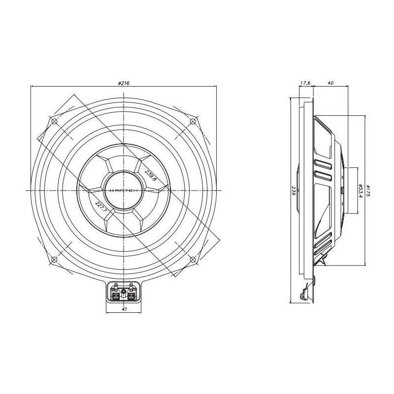 Medidas Match UPW8BMW S, Subwoofers BMW 8" (20cm)