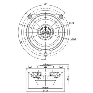 Medidas Altavoces Mercedes 10cm, Match UPX4MB FRT