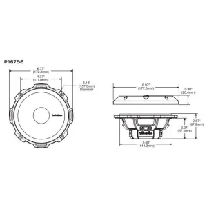 Altavoces RockFord P1675 S, medidas