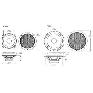 Conjunto de altavoces Rockford Fosgate R152 S, medidas