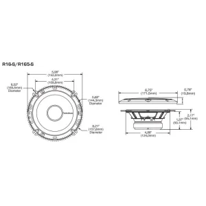 Altavoces Rockford Fosgate R165 S, medidas