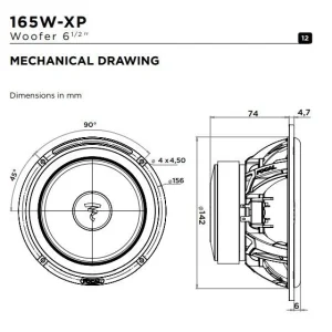 Kit165W XP de Focal medidas Woofer
