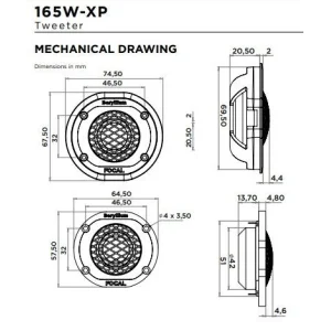 Focal Kit165W XP medidas tweeter