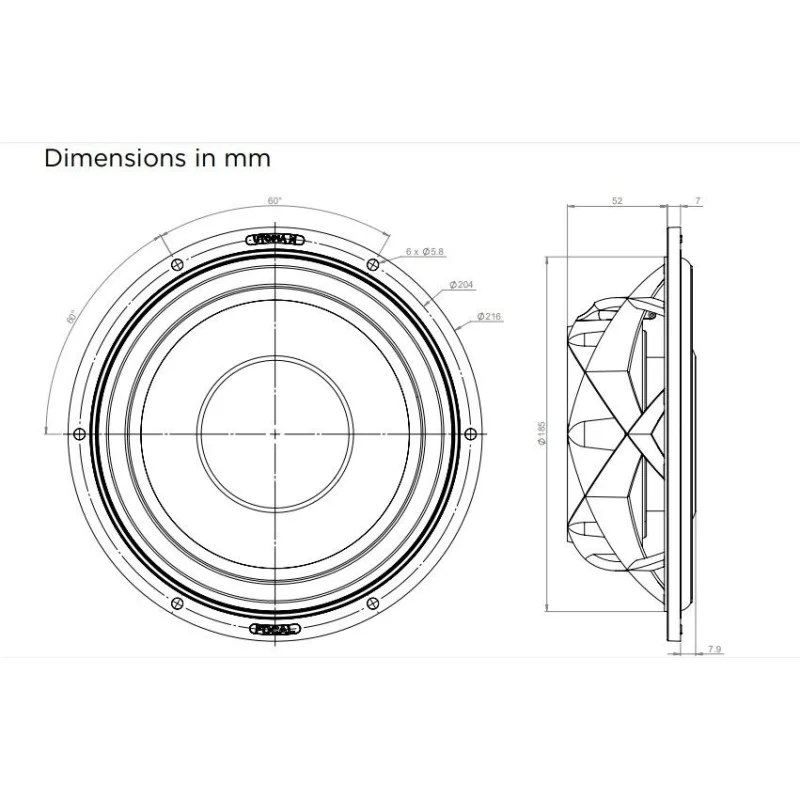 Focal 8WM subwoofer medidas